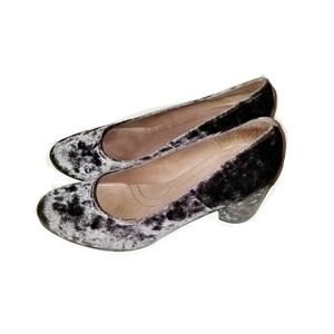 WONDERS SPAIN velvet purple chunky heels